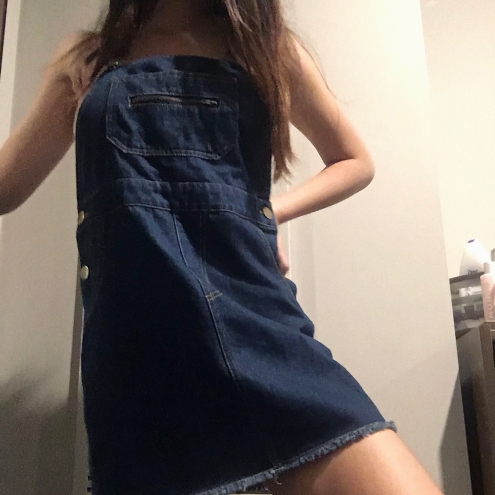 denim overall dress